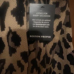 Boston Proper Multi Leopard Jacquard Sweater Duster!
